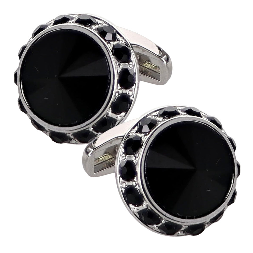 Colorstone Cufflinks with Round Setting in a Box by Vittorio Vico (CL45XX)