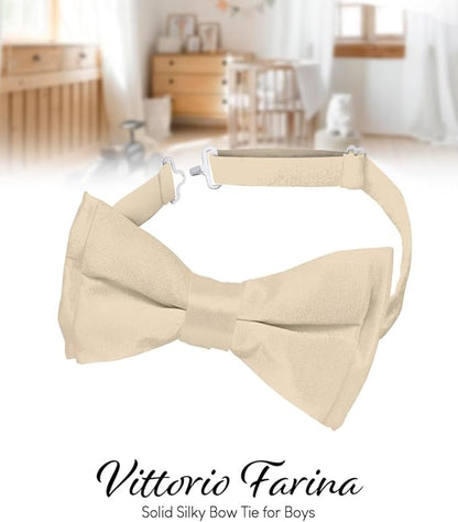 Boy's Solid Bow Tie by Vittorio Farina