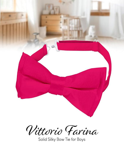 Boy's Solid Bow Tie by Vittorio Farina