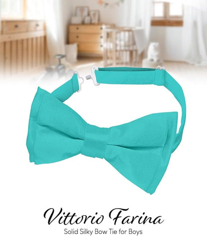 Boy's Solid Bow Tie by Vittorio Farina
