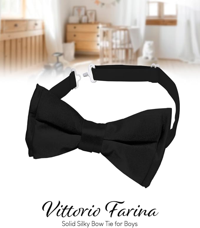 Boy's Solid Bow Tie by Vittorio Farina