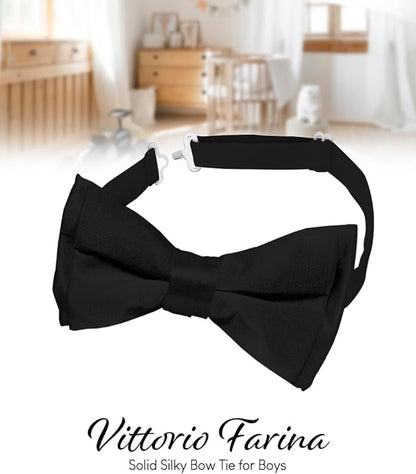 Boy's Solid Bow Tie by Vittorio Farina