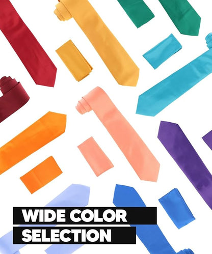 विटोरियो फ़रीना सॉलिड साटन नेकटाई और पॉकेट स्क्वायर