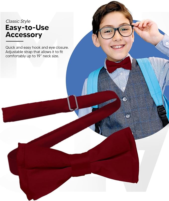 Boy's Solid Bow Tie by Vittorio Farina