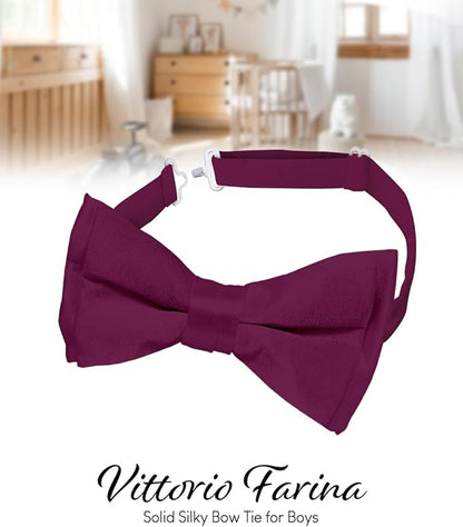Boy's Solid Bow Tie by Vittorio Farina
