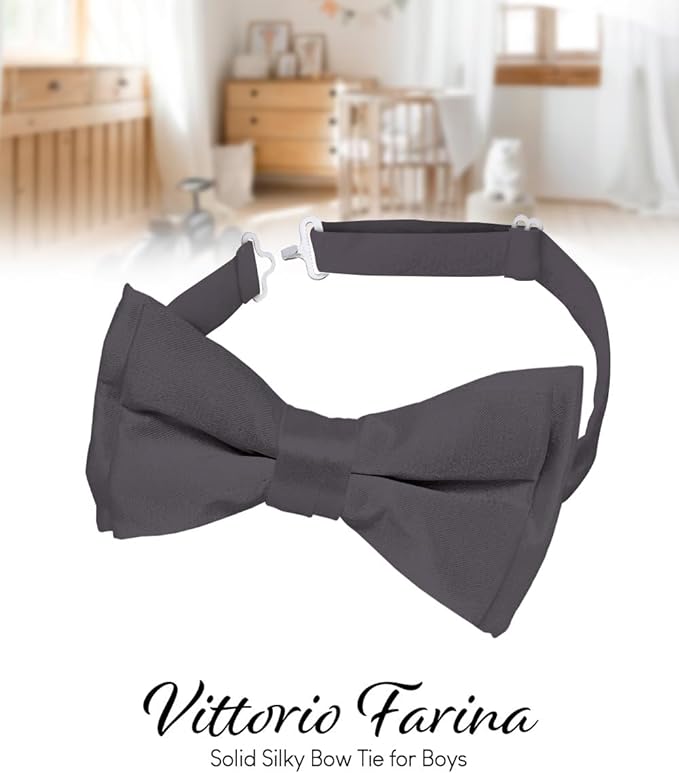 Boy's Solid Bow Tie by Vittorio Farina
