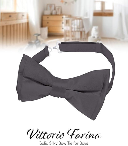 Boy's Solid Bow Tie by Vittorio Farina