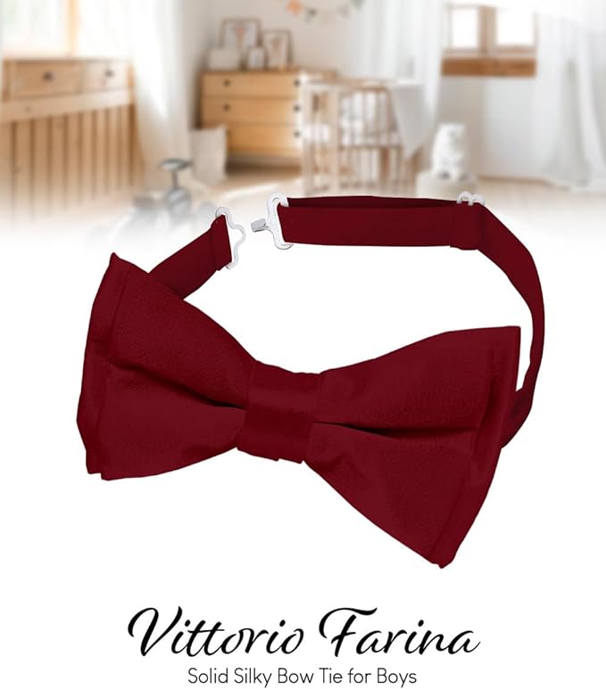 Boy's Solid Bow Tie by Vittorio Farina