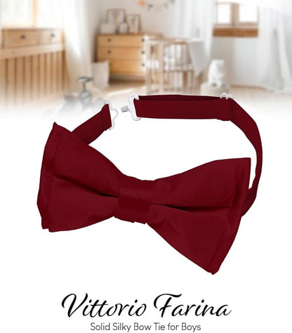 Boy's Solid Bow Tie by Vittorio Farina
