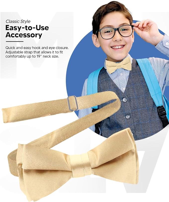 Boy's Solid Bow Tie by Vittorio Farina