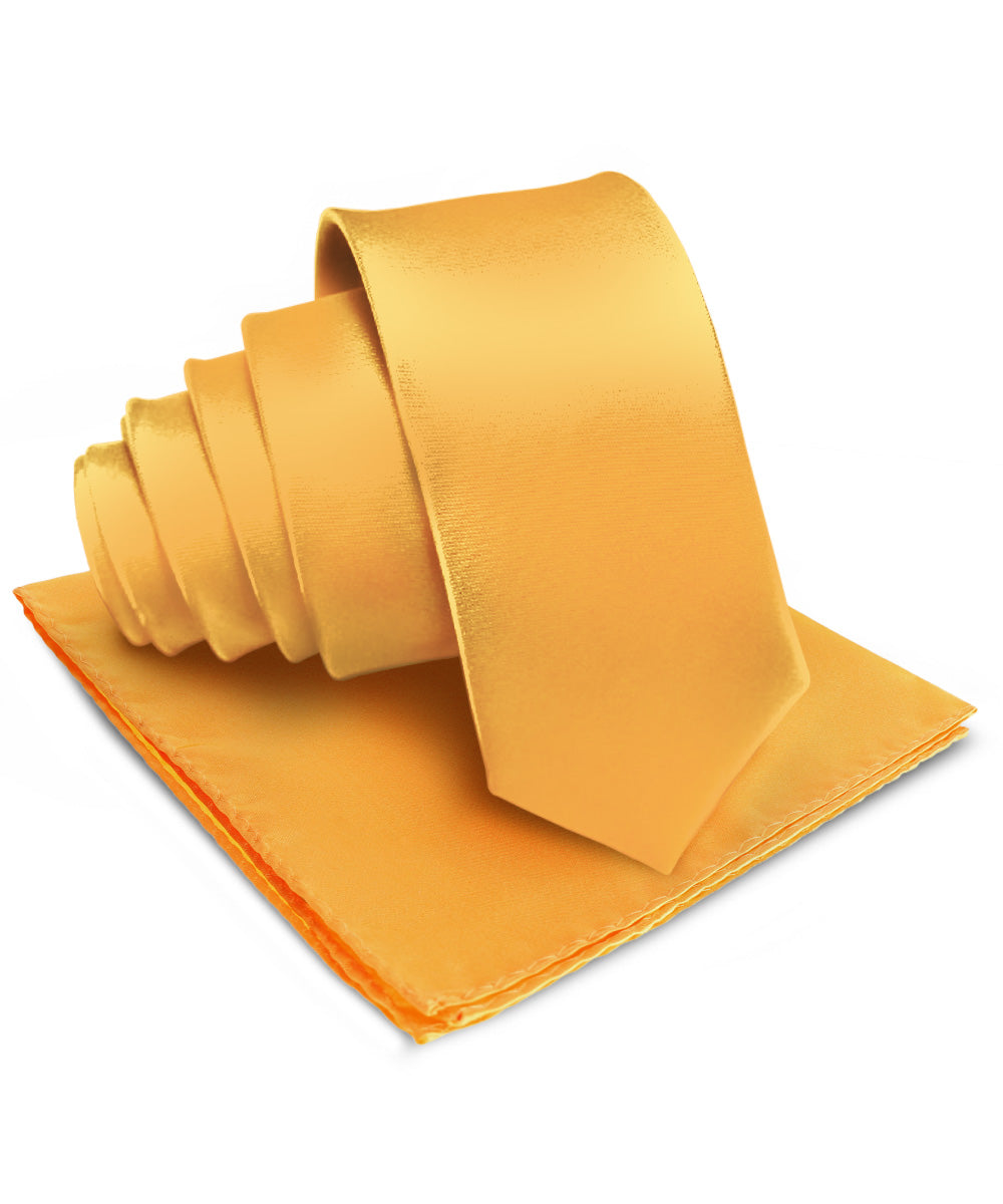 विटोरियो फ़रीना सॉलिड साटन नेकटाई और पॉकेट स्क्वायर