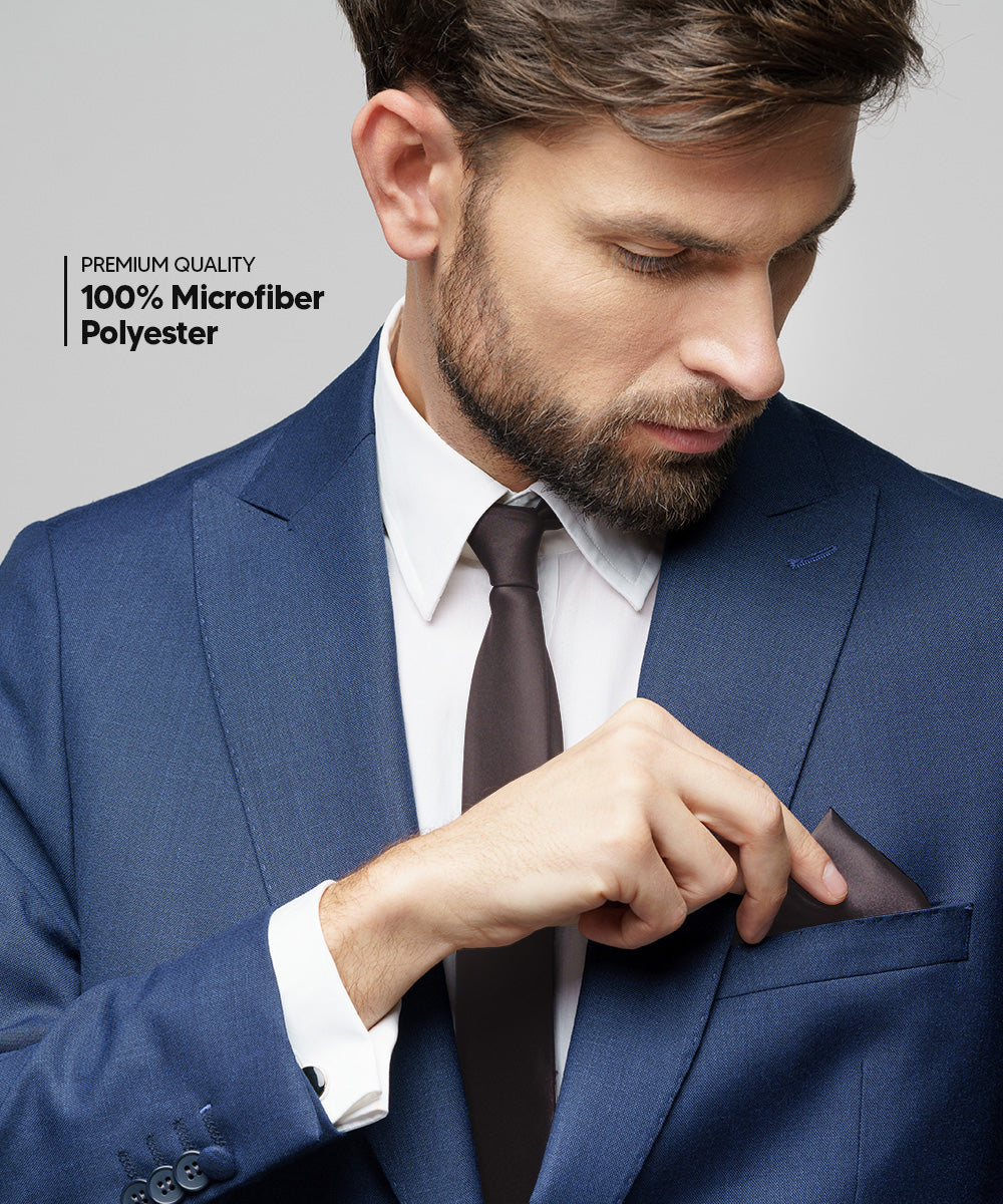 विटोरियो फ़रीना सॉलिड साटन नेकटाई और पॉकेट स्क्वायर