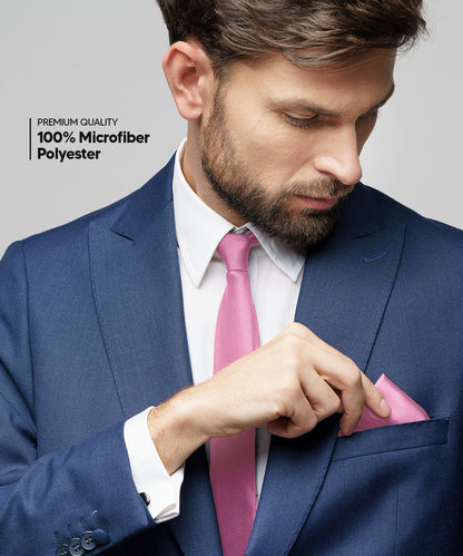 विटोरियो फ़रीना सॉलिड साटन नेकटाई और पॉकेट स्क्वायर