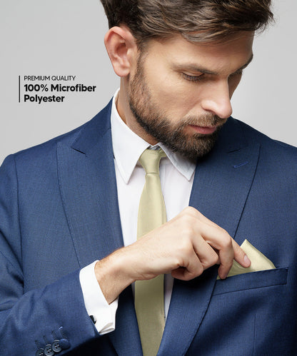 विटोरियो फ़रीना सॉलिड साटन नेकटाई और पॉकेट स्क्वायर