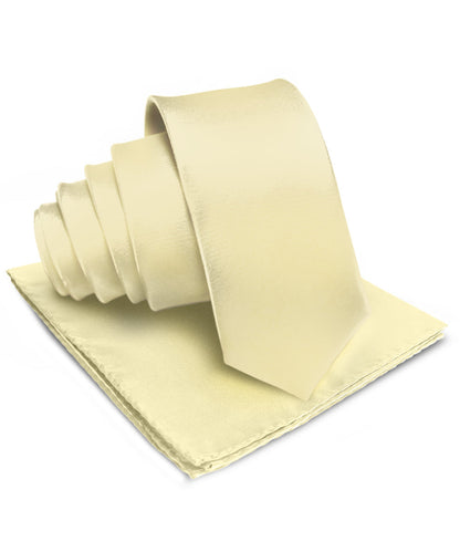 विटोरियो फ़रीना सॉलिड साटन नेकटाई और पॉकेट स्क्वायर