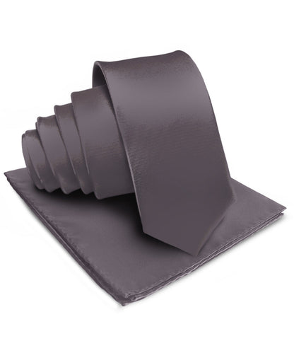 विटोरियो फ़रीना सॉलिड साटन नेकटाई और पॉकेट स्क्वायर