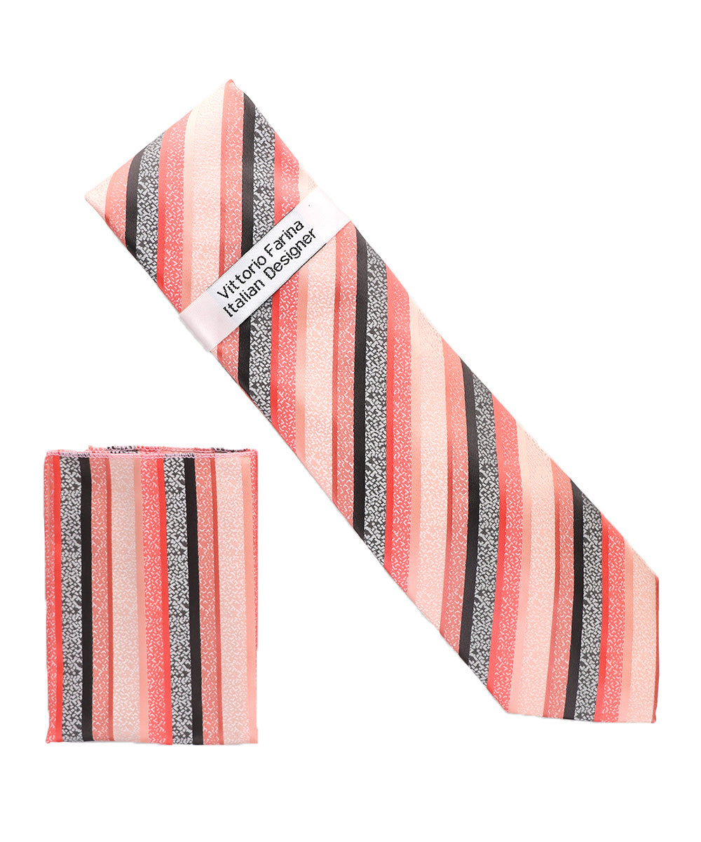 विटोरियो फ़रीना जियोमेट्रिक डिज़ाइनर नेकटाई और पॉकेट स्क्वायर