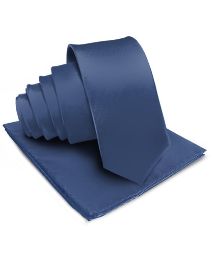 विटोरियो फ़रीना सॉलिड साटन नेकटाई और पॉकेट स्क्वायर