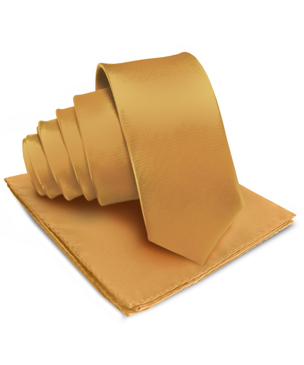 विटोरियो फ़रीना सॉलिड साटन नेकटाई और पॉकेट स्क्वायर