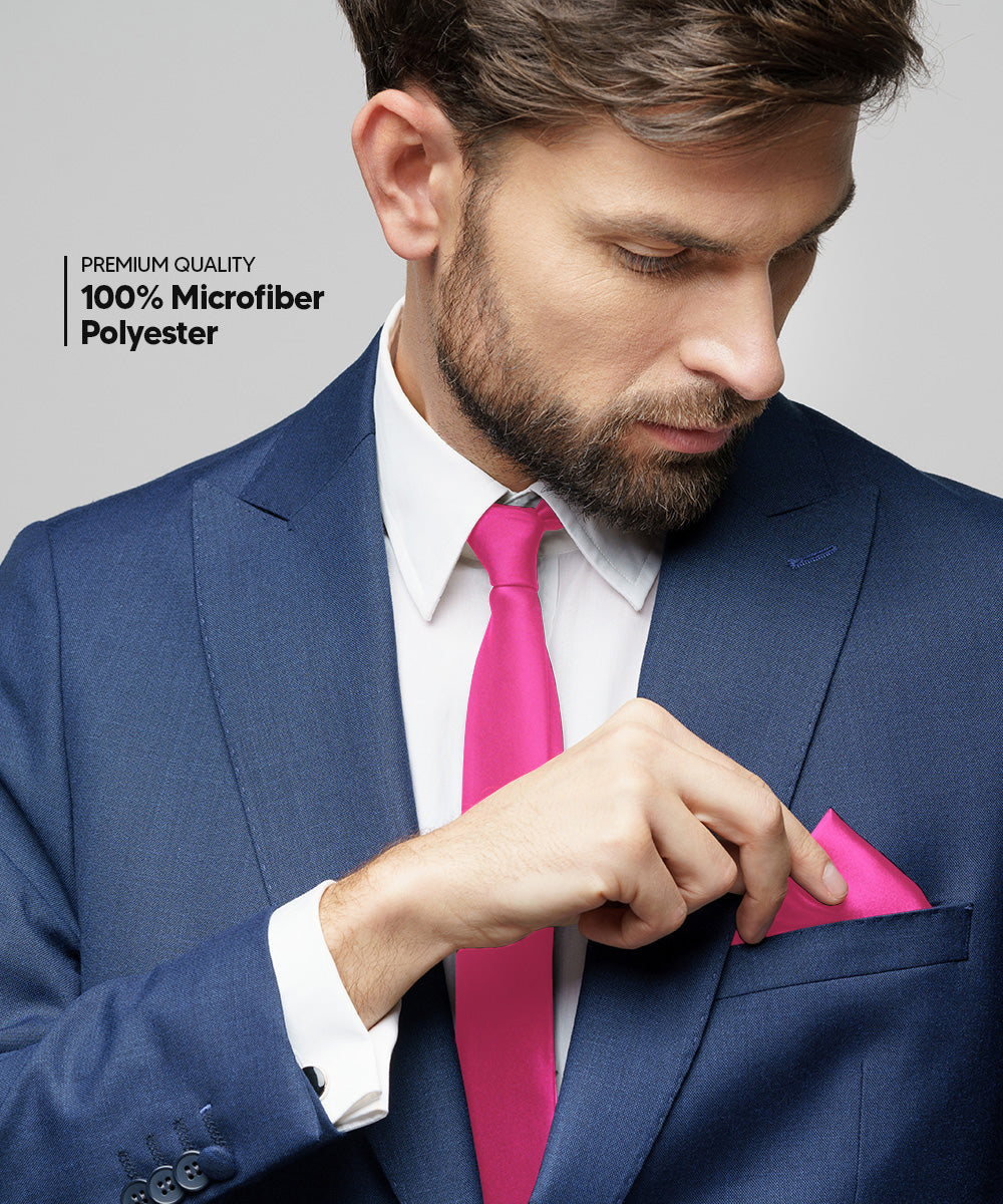 विटोरियो फ़रीना सॉलिड साटन नेकटाई और पॉकेट स्क्वायर