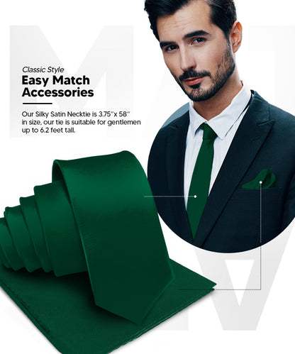 विटोरियो फ़रीना सॉलिड साटन नेकटाई और पॉकेट स्क्वायर