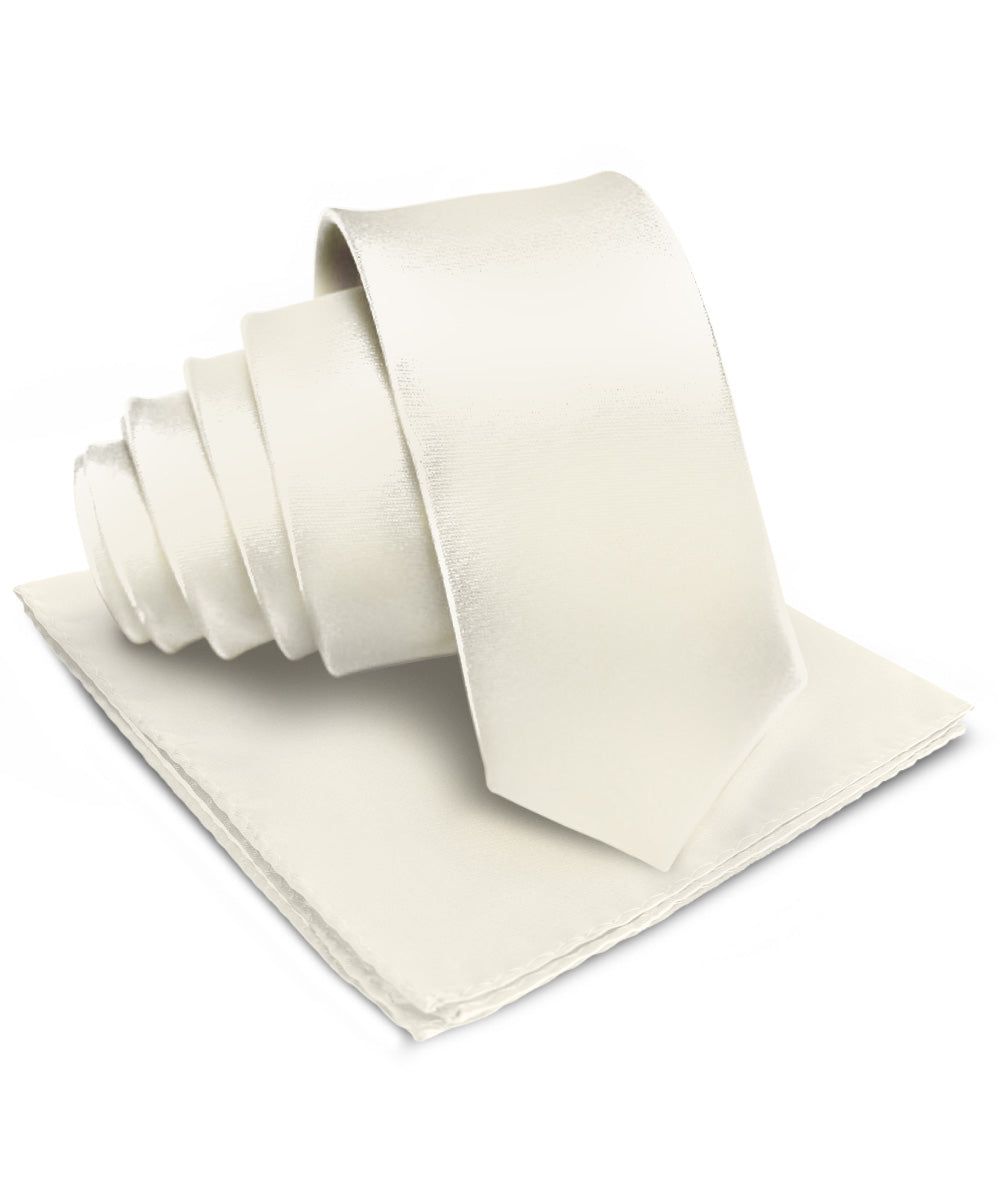 विटोरियो फ़रीना सॉलिड साटन नेकटाई और पॉकेट स्क्वायर