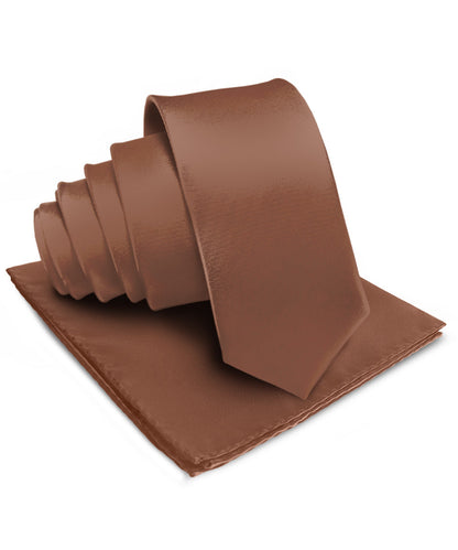 विटोरियो फ़रीना सॉलिड साटन नेकटाई और पॉकेट स्क्वायर