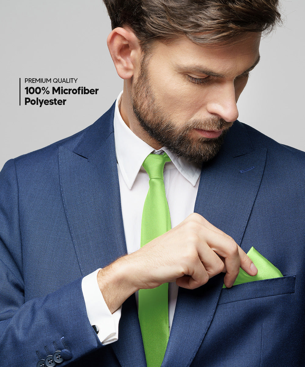 विटोरियो फ़रीना सॉलिड साटन नेकटाई और पॉकेट स्क्वायर