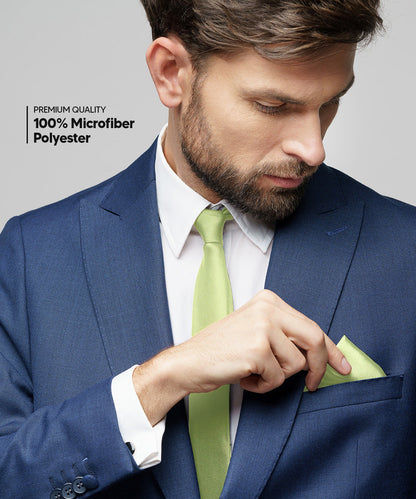 विटोरियो फ़रीना सॉलिड साटन नेकटाई और पॉकेट स्क्वायर