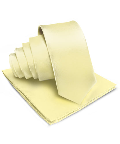 विटोरियो फ़रीना सॉलिड साटन नेकटाई और पॉकेट स्क्वायर