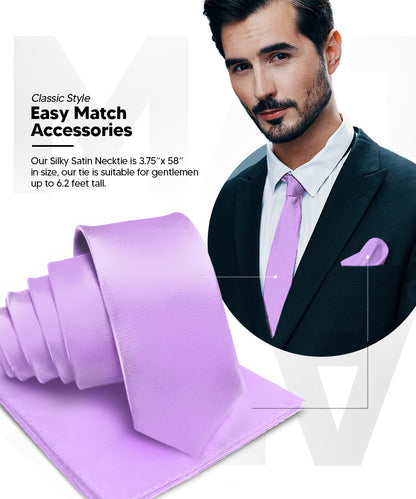 विटोरियो फ़रीना सॉलिड साटन नेकटाई और पॉकेट स्क्वायर