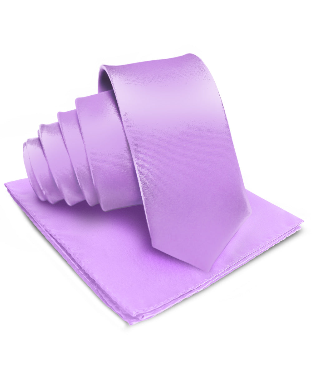 विटोरियो फ़रीना सॉलिड साटन नेकटाई और पॉकेट स्क्वायर