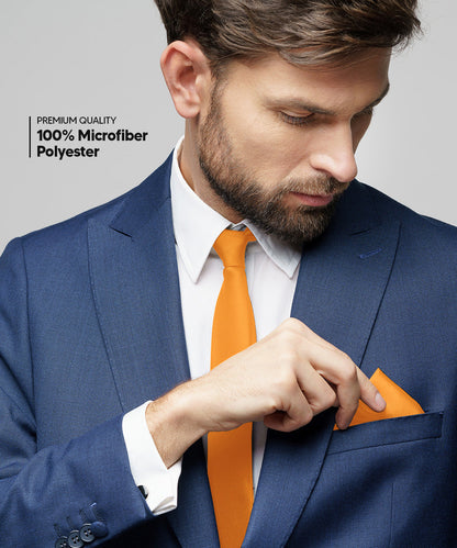 विटोरियो फ़रीना सॉलिड साटन नेकटाई और पॉकेट स्क्वायर