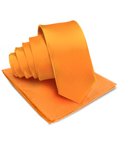 विटोरियो फ़रीना सॉलिड साटन नेकटाई और पॉकेट स्क्वायर