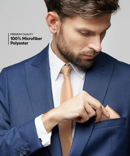 विटोरियो फ़रीना सॉलिड साटन नेकटाई और पॉकेट स्क्वायर