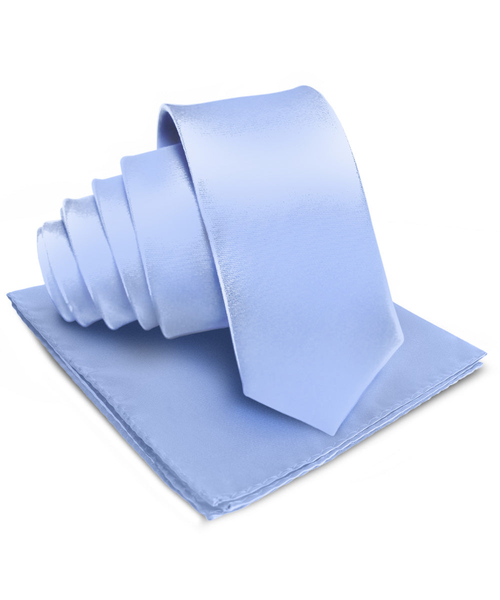 विटोरियो फ़रीना सॉलिड साटन नेकटाई और पॉकेट स्क्वायर