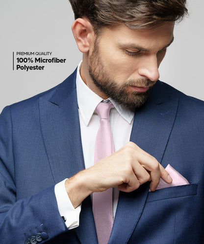 विटोरियो फ़रीना सॉलिड साटन नेकटाई और पॉकेट स्क्वायर