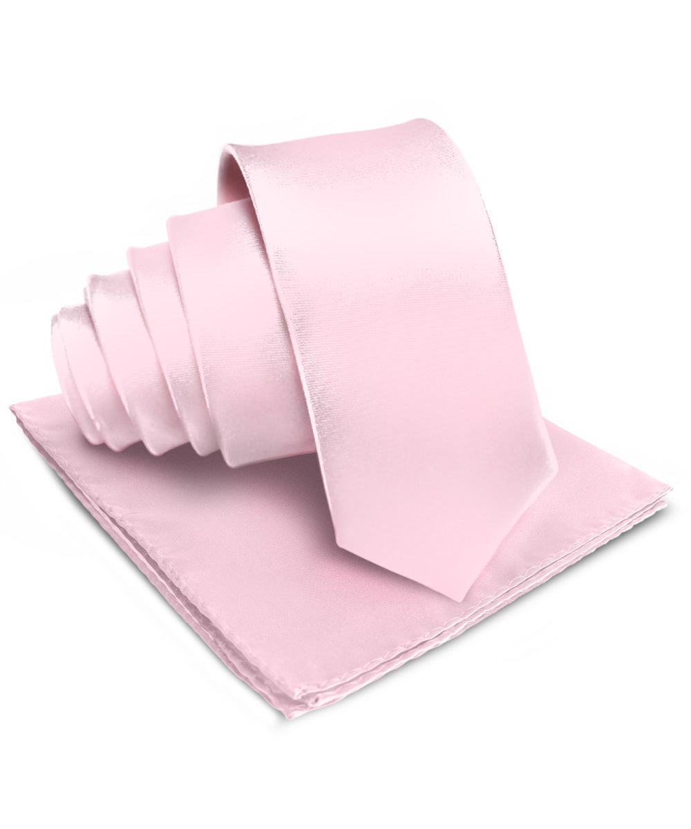 विटोरियो फ़रीना सॉलिड साटन नेकटाई और पॉकेट स्क्वायर