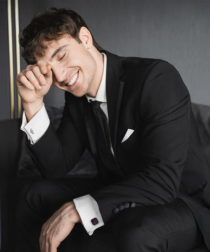 BLING Colorstone Cufflinks with Square Crystal in a Box by Vittorio Vico (CL70XX)