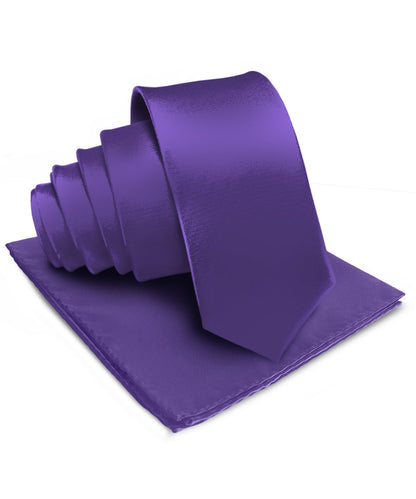 विटोरियो फ़रीना सॉलिड साटन नेकटाई और पॉकेट स्क्वायर