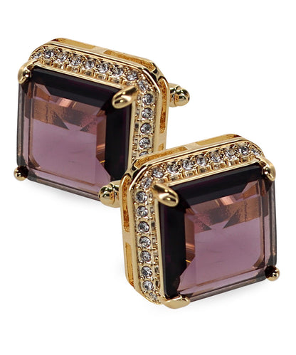 BLING Colorstone Cufflinks with Square Crystal in a Box by Vittorio Vico (CL70XX)