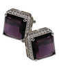 BLING Colorstone Cufflinks with Square Crystal in a Box by Vittorio Vico (CL70XX)