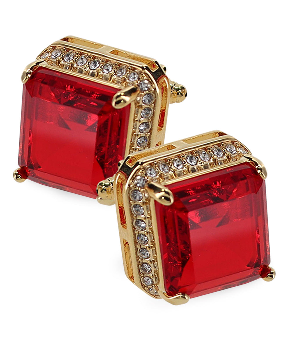 BLING Colorstone Cufflinks with Square Crystal in a Box by Vittorio Vico (CL70XX)