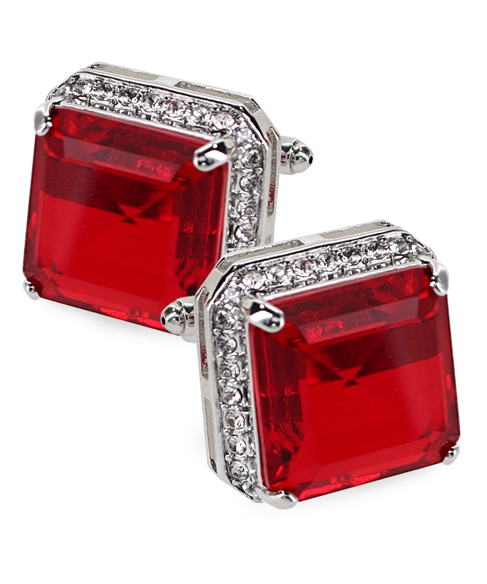 BLING Colorstone Cufflinks with Square Crystal in a Box by Vittorio Vico (CL70XX)