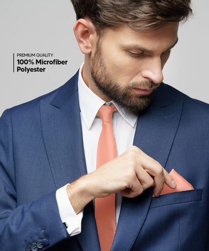 विटोरियो फ़रीना सॉलिड साटन नेकटाई और पॉकेट स्क्वायर