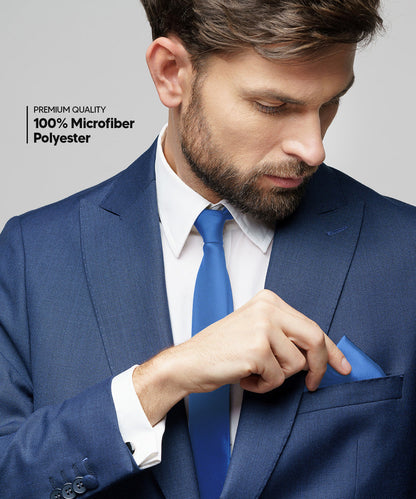 विटोरियो फ़रीना सॉलिड साटन नेकटाई और पॉकेट स्क्वायर