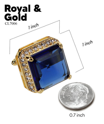 BLING Colorstone Cufflinks with Square Crystal in a Box by Vittorio Vico (CL70XX)