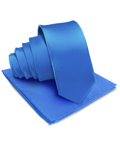 विटोरियो फ़रीना सॉलिड साटन नेकटाई और पॉकेट स्क्वायर