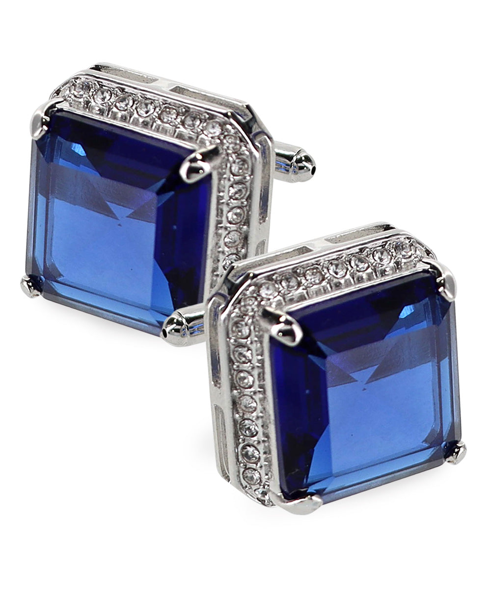 BLING Colorstone Cufflinks with Square Crystal in a Box by Vittorio Vico (CL70XX)