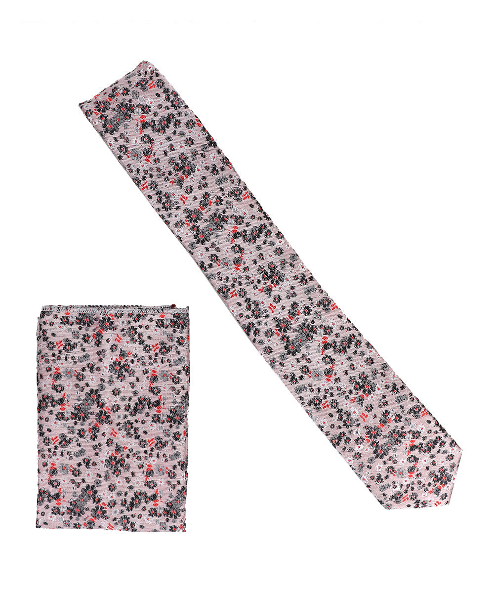 विटोरियो फ़रीना स्किनी डिज़ाइनर साटन नेकटाई और पॉकेट स्क्वायर
